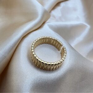 S925 statement ring 18k gold plated adjustable ring